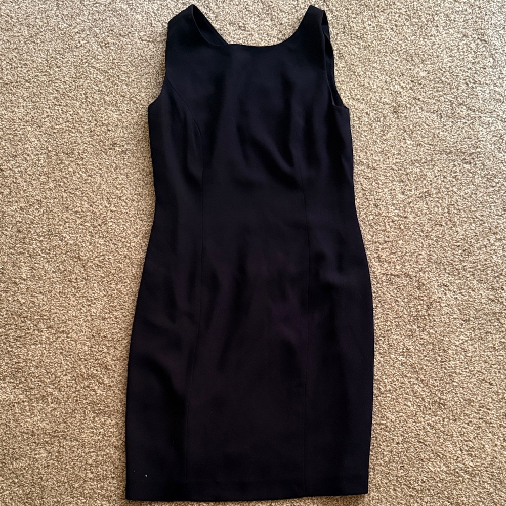 Nordstrom Dark Navy Midi Sleeveless Sheath Dress